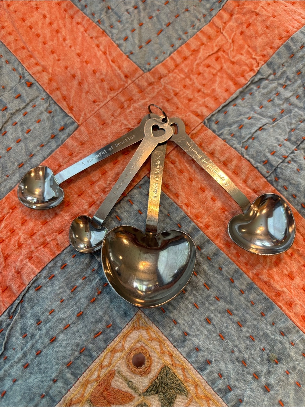 Cute Heart-Shaped Stainless Steel Measuring Spoon Set - Silver